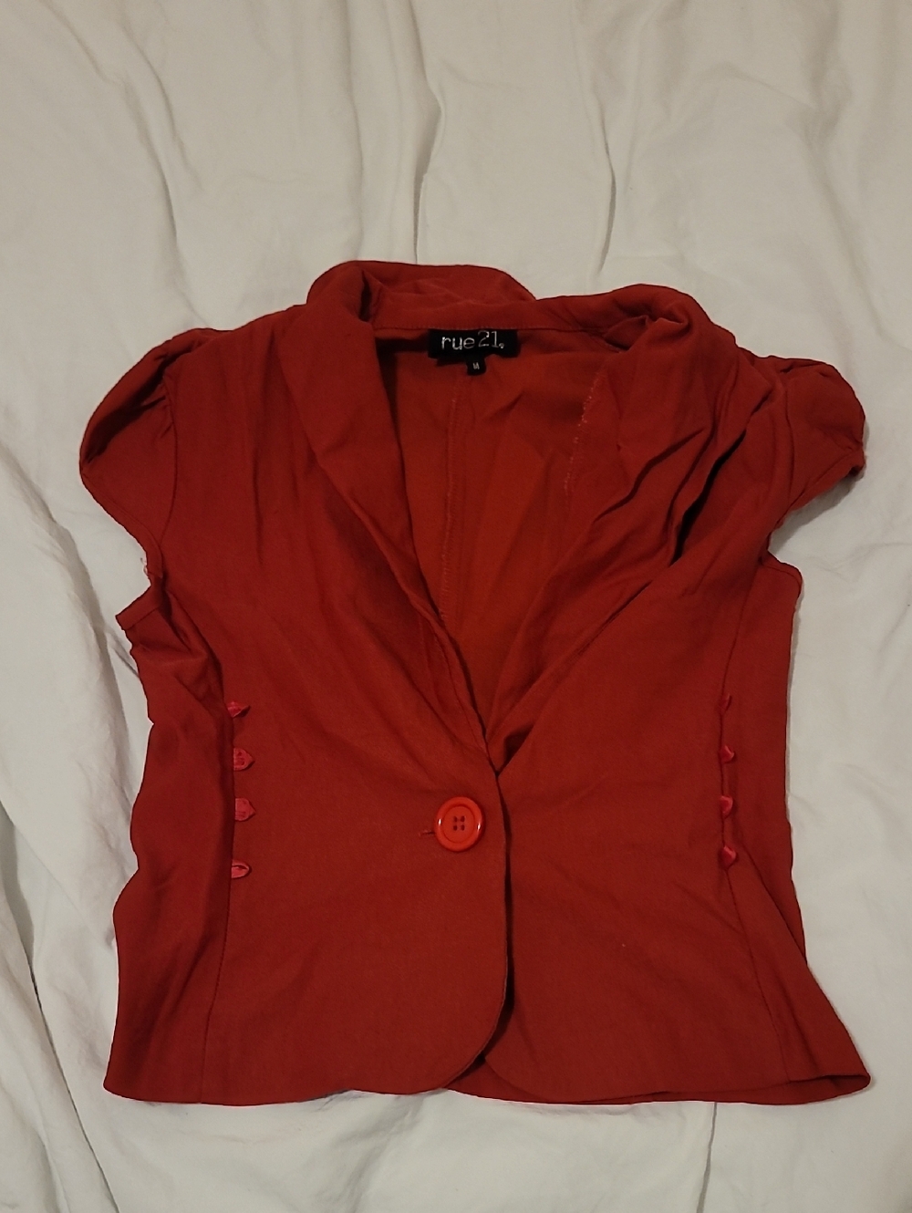 rue21 Red Short Sleeve Tailored Blazer